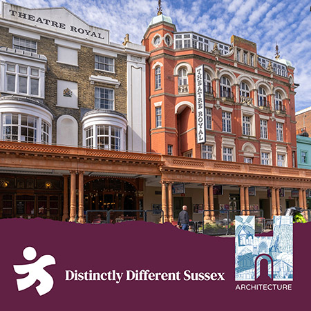 Photo of Theatre Royal Brighton overlayed with a layers graphic
